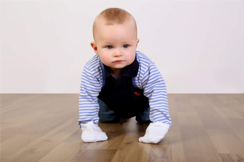 ScratchSleeves | Little Boys' Stay-On Scratch Mitts | Stripes | Blue and Cream | 3-4y - Image 5